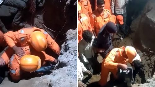 Χρειάστηκαν 16 ώρες για να απεγκλωβιστεί ο μικρούλης από μια τρύπα 60 μέτρων