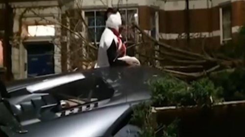 Παίκτης της Γουέστ Χαμ τράκαρε τη Λαμποργκίνι του σε κήπο ντυμένος χιονάνθρωπος